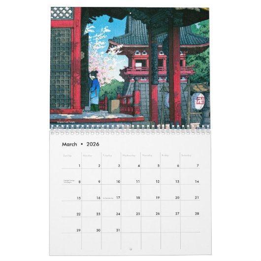 Kawase Hasui Scenery 2 medium Kalender (Mar 2026)