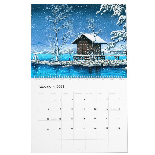 Kawase Hasui Scenery Kalender (Feb 2026)