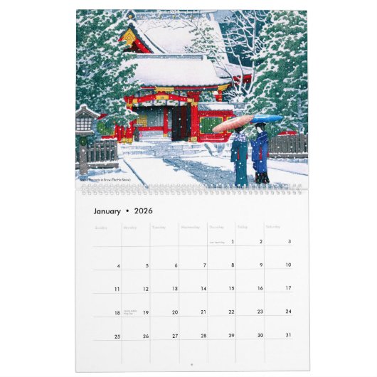 Kawase Hasui Scenery Kalender (Jan 2026)