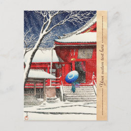 Kawase Hasui Snow bij Ueno Kiyomizudo hanga art Briefkaart