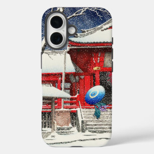 Kawase Hasui Snow bij Ueno Kiyomizudo hanga art iPhone 16 Hoesje