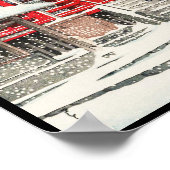 Kawase Hasui Snow bij Ueno Kiyomizudo hanga art Poster (Hoek)