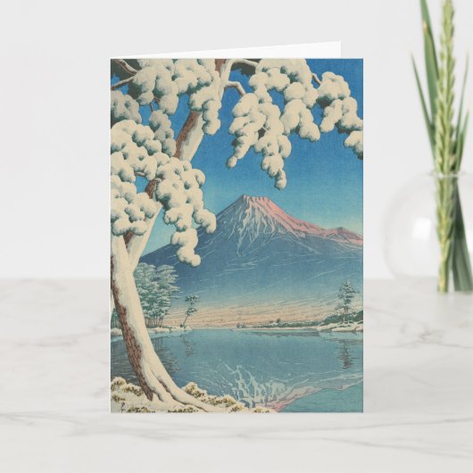 Kawase Hasui Winter Lake Kaart (Voorkant)