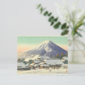 Kawase Hasui Winter Village Briefkaart (Staand voorkant)