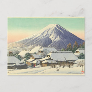Kawase Hasui Winter Village Briefkaart