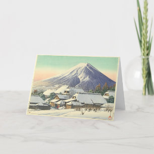 Kawase Hasui Winterdorp Feestdagen Kaart
