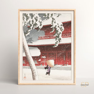 Kawase Hasui Zojo heiligdom in Shiba Japanse kunst Poster