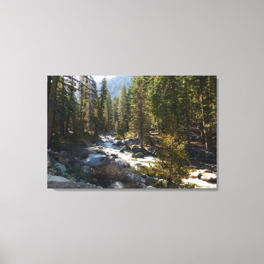 Kaweah rivier in Sequoia National Park Canvas Afdruk (Voorkant)