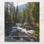 Kaweah rivier in Sequoia National Park Wijn Etiket (Enkel label)