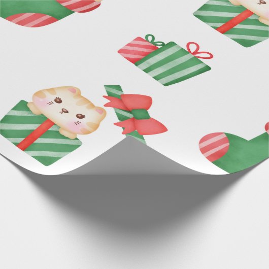 Kaweii Cats in kerststaarten en cadeautjes Cadeaupapier (Hoek)