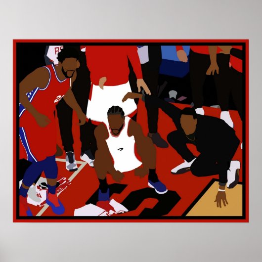 Kawhi Leonard Game Winner Celebration Poster (Voorkant)