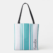Kawika minimalistische strepen monogram tote bag (Achterkant)