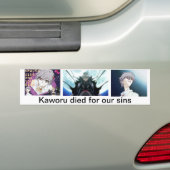 Kaworu stierf voor onze zonden bumpersticker (Op auto)