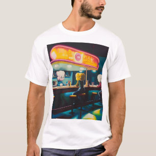 kaws cartoon diner t-shirt