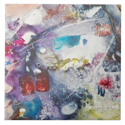 Kay Cassill Ceramic Tile: "Fish Fry" Tegeltje (Voorkant)