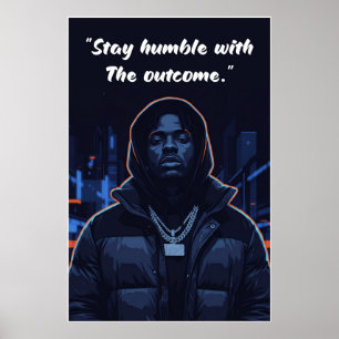 Kay Flock Poster – Blijf Bescheiden Met de Uitkoms