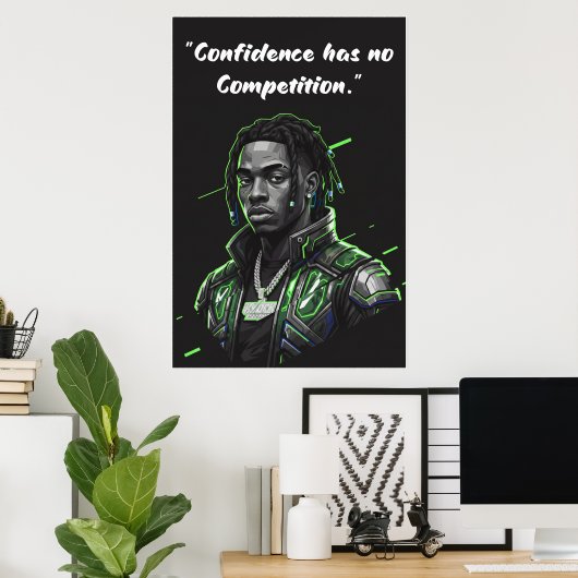 Kay Flock Poster – Confidence Has No Competition (Thuiskantoor)
