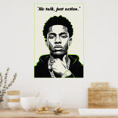Kay Flock Poster – Geen praat, gewoon actie (Keuken)