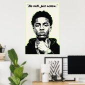 Kay Flock Poster – Geen praat, gewoon actie (Thuiskantoor)