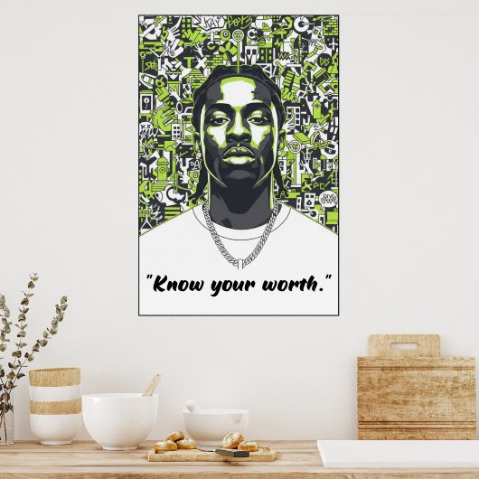 Kay Flock Poster – Know Your Worth Motivation Art (Keuken)