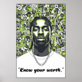 Kay Flock Poster – Know Your Worth Motivation Art (Voorkant)