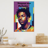Kay Flock Poster – Progress Over Perfection (Keuken)