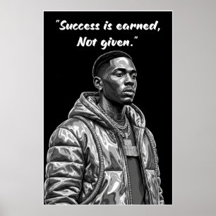 Kay Flock Poster – Succes Wordt Verdiend Motivatie
