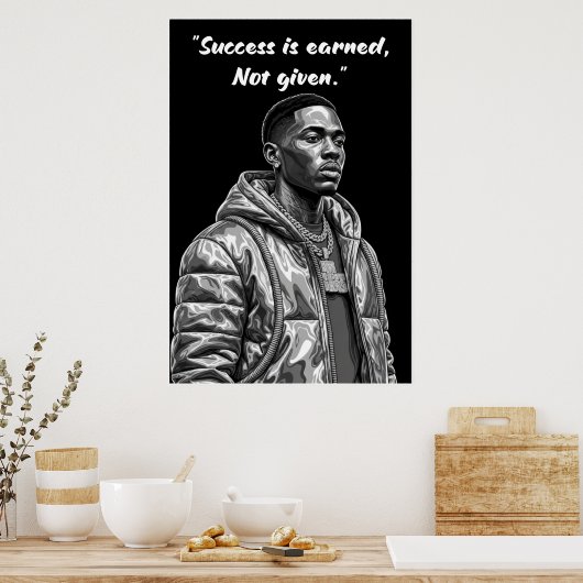 Kay Flock Poster – Success Is Earned Motivation (Keuken)