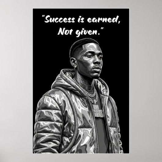 Kay Flock Poster – Success Is Earned Motivation (Voorkant)