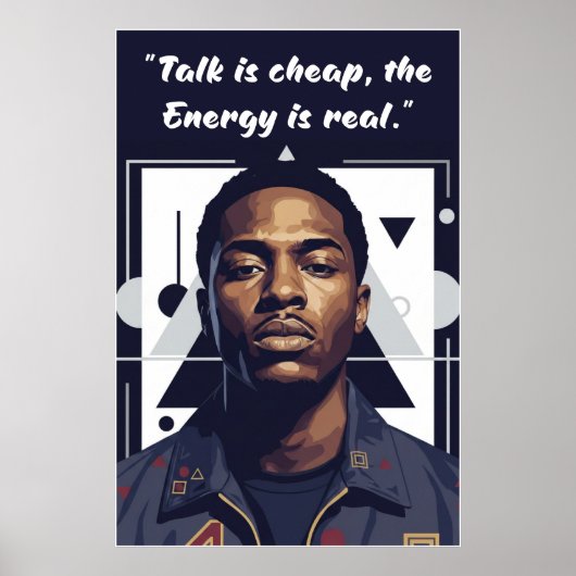 Kay Flock Poster – Talk Is Cheap, Energy Is Real (Voorkant)