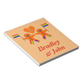 Kay Mannen kerstontbijtkoek Coupure Aangepast Notitieblok (Schuin)