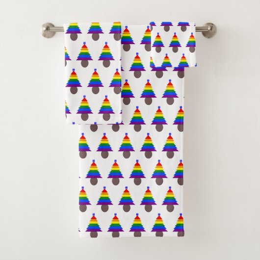 Kay Mannen Regenboogkerstboom gepatterd Bad Handdoek (Insitu)