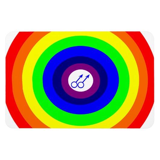 Kay Mannen Round Rainbow Premium Magnet Magneet (Horizontaal)