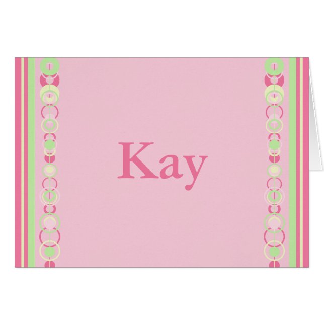 Kay Modern Circles Aangepaste naam Kaart (Voorkant Horizontaal)