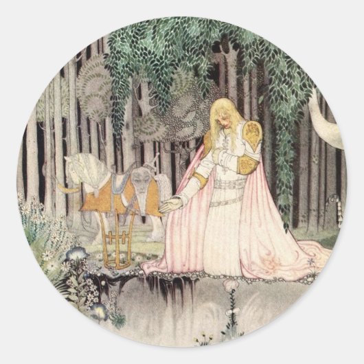 Kay Nielsen Het Afbeelding in Fairy Lake Ronde Sticker (Voorkant)