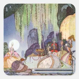 Kay Nielsen's Assepoester bij de Ball Vierkante Sticker