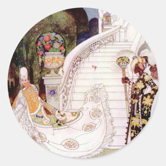 Kay Nielsen's Assepoester Fairy Tale Ronde Sticker (Voorkant)
