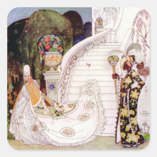 Kay Nielsen's Assepoester Fairy Tale Vierkante Sticker