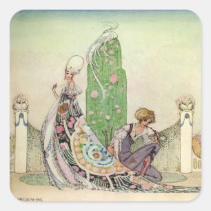 Kay Nielsen's De Prinses en de Tuinier Vierkante Sticker
