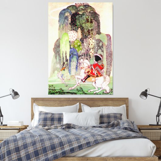 Kay Nielsen's Prince Charming tegen Slaapende scho Canvas Afdruk (Insitu (Slaapkamer))