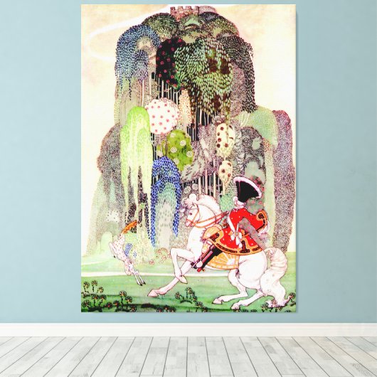 Kay Nielsen's Prince Charming tegen Slaapende scho Canvas Afdruk (Insitu (Houten vloer))