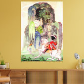 Kay Nielsen's Prince Charming tegen Slaapende scho Canvas Afdruk (Insitu (Woonkamer))