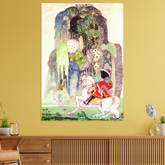 Kay Nielsen's Prince Charming tegen Slaapende scho Canvas Afdruk (Insitu (Woonkamer))