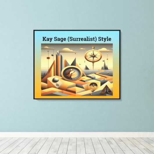 Kay Sage (Surrealistisch) Stijl Canvas Afdruk (Insitu (Houten vloer))