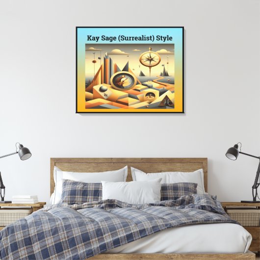 Kay Sage (Surrealistisch) Stijl Canvas Afdruk (Insitu (Slaapkamer))
