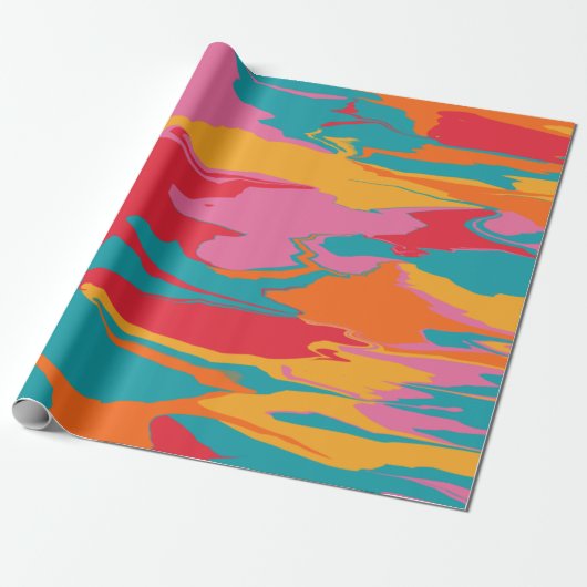 Kaya - Abstract Vloeibaar Design Cadeaupapier (Uitgerold)