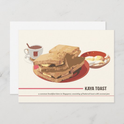 Kaya Toast Briefkaart (Voorkant / Achterkant)