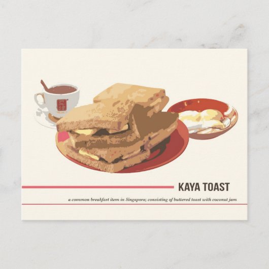 Kaya Toast Briefkaart (Voorkant)
