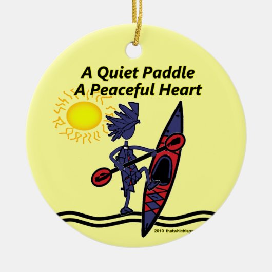 Kayak A Quiet Paddle Waves Keramisch Ornament (Voorkant)