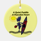 Kayak A Quiet Paddle Waves Keramisch Ornament (Achterkant)